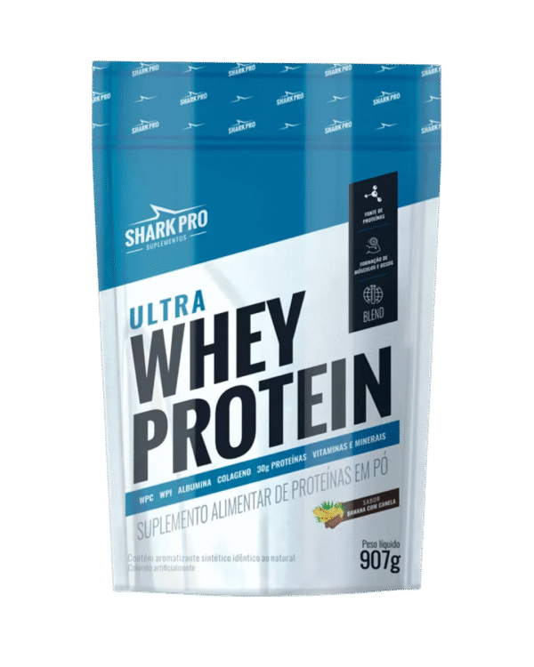 PROTEÍNA SHARK PRO ULTRA WHEY PROTEIN BANANA COM CANELA (900g)