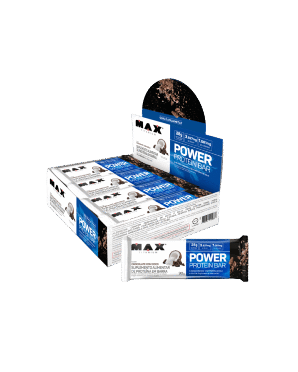 BARRA PROTEICA MAX TITANIUM POWER PROTEIN CHOCOLATE COM COCO (90g)