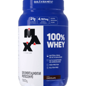 PROTEÍNA MAX TITANIUM 100% WHEY PROTEIN CONCENTRADO CHOCOLATE (900g)