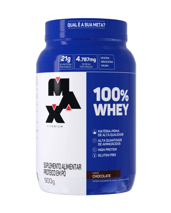 PROTEÍNA MAX TITANIUM 100% WHEY PROTEIN CONCENTRADO CHOCOLATE (900g)