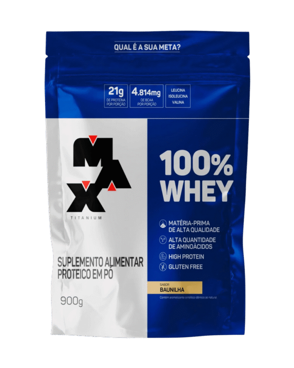 PROTEÍNA MAX TITANIUM 100% WHEY REFIL BAUNILHA (900g)